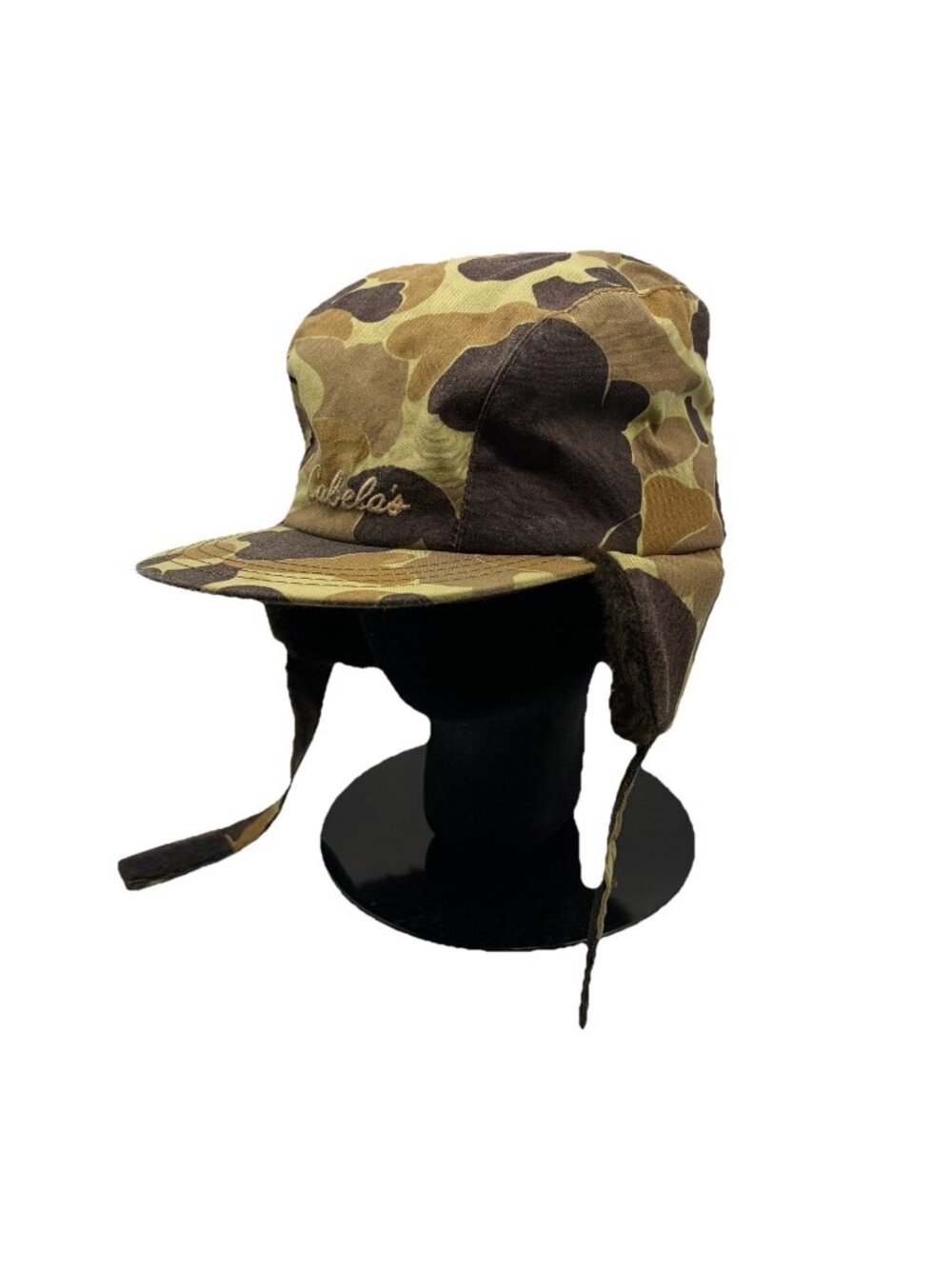 Cabela's Fur Lined Trapper Hat Cap Camo Hunting Vintage Thinsulate Made in USA